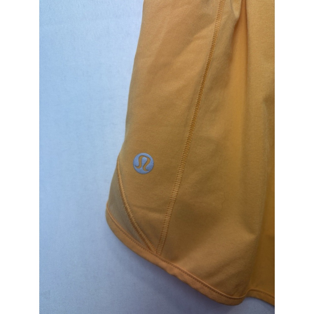 lululemon Yellow Women's Mesh Running Shorts Pull On Elastic Waist Pockets - Picture 3 of 9